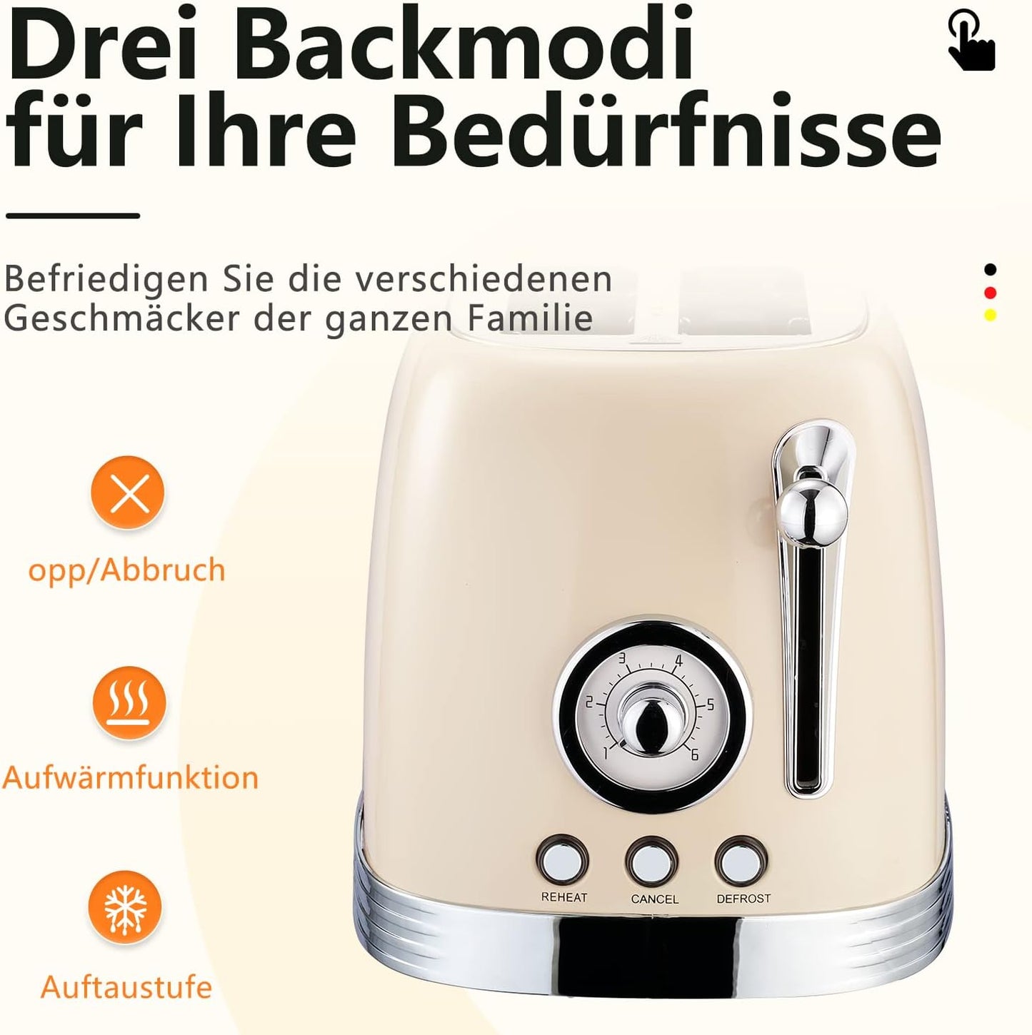 TS-R1S Retro Toaster, Cremeweiss