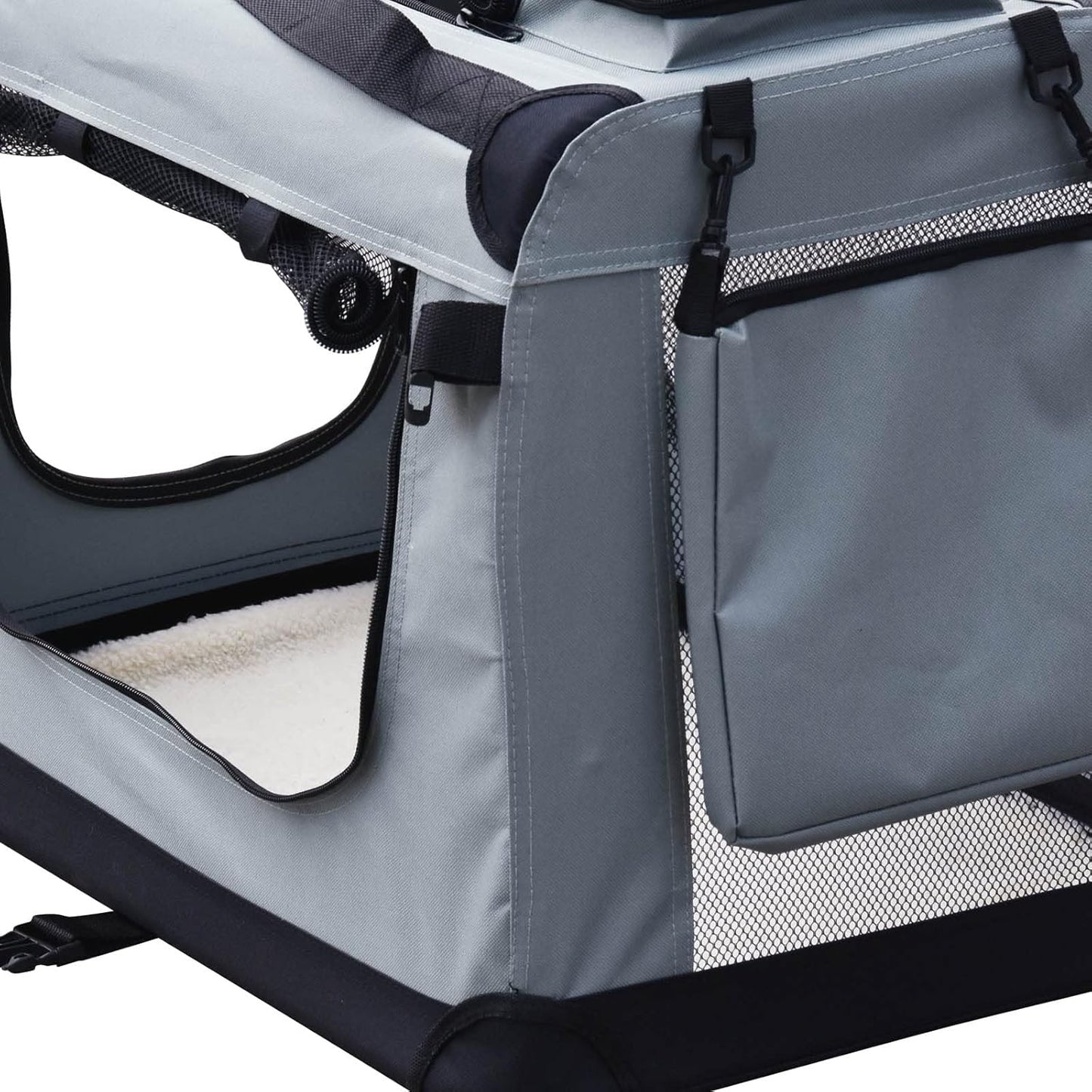 Faltbare Transportbox für Haustiere XL, Gr. XL (82x56x58 cm), grau