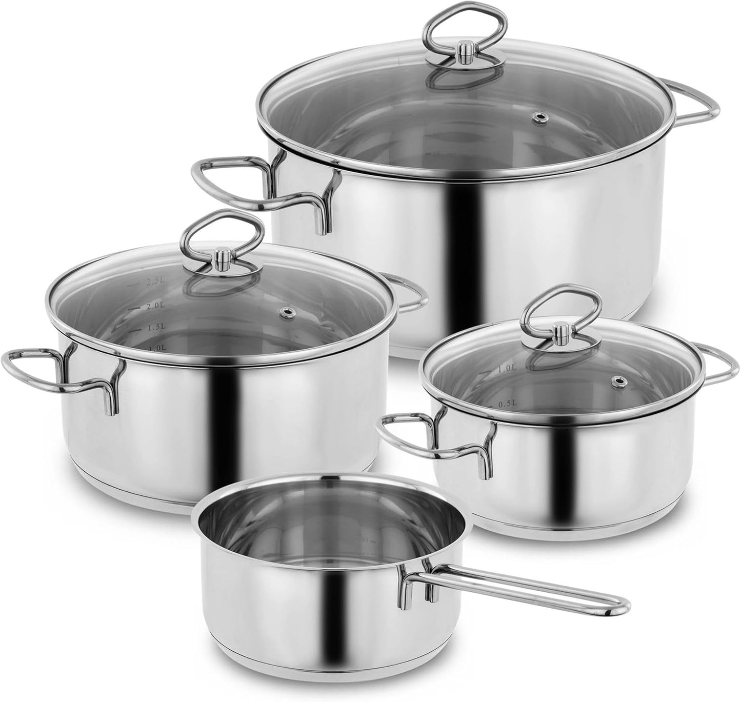 Topfset Merkur aus Edelstahl (4-teilig), 4-teilig
