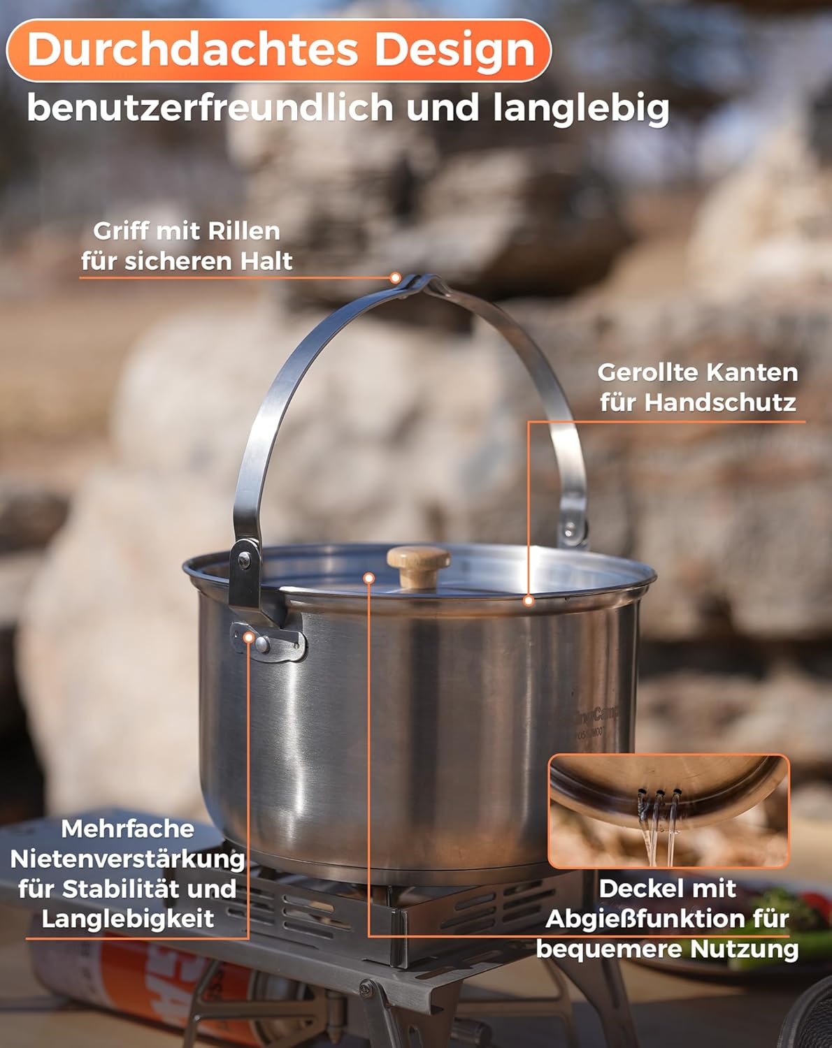 4-teiliges Camping-Kochgeschirr-Set, 4-teiliges set