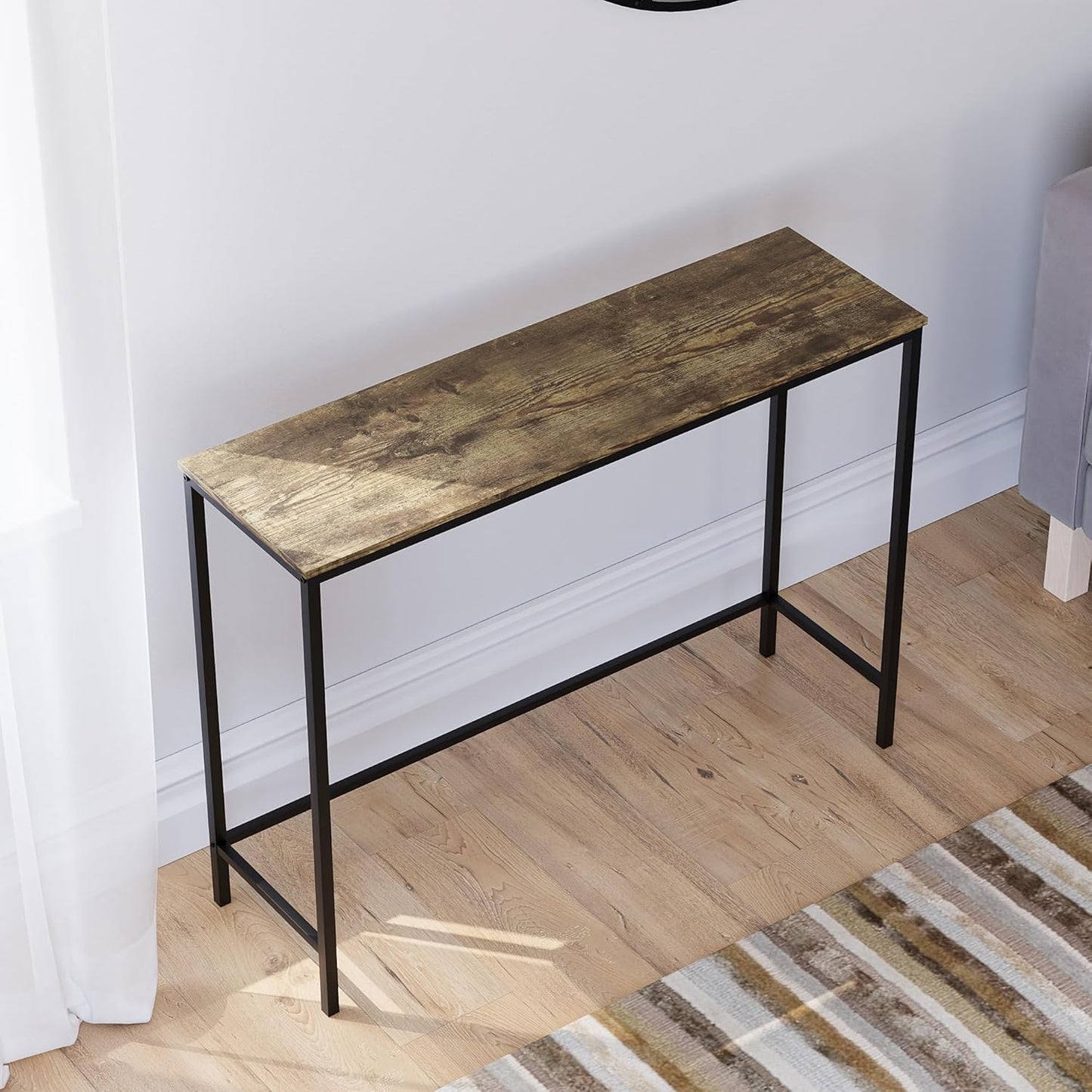 Brooklyn Konsolentisch aus Holz, ohne Schublade, Dark Wood No Drawer