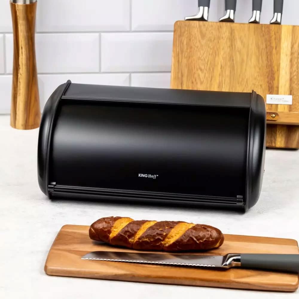 Brotkasten, Schwarz 36cm x 24cm x 15cm (Kleine )