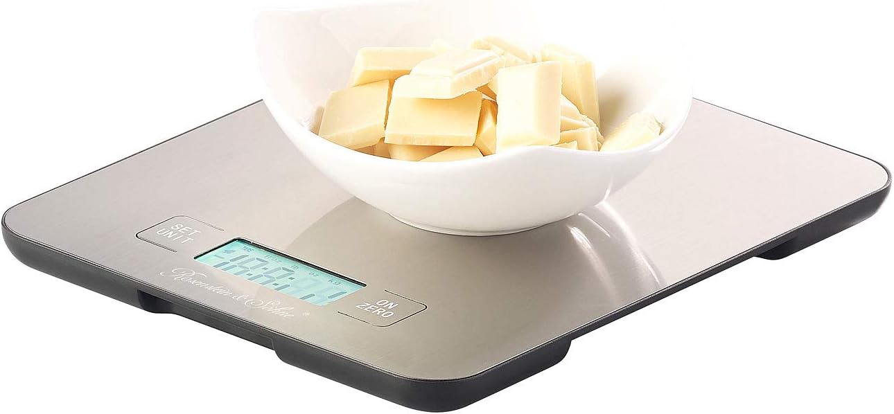 Digitale Edelstahl-Küchenwaage mit Timer (bis 15 kg)