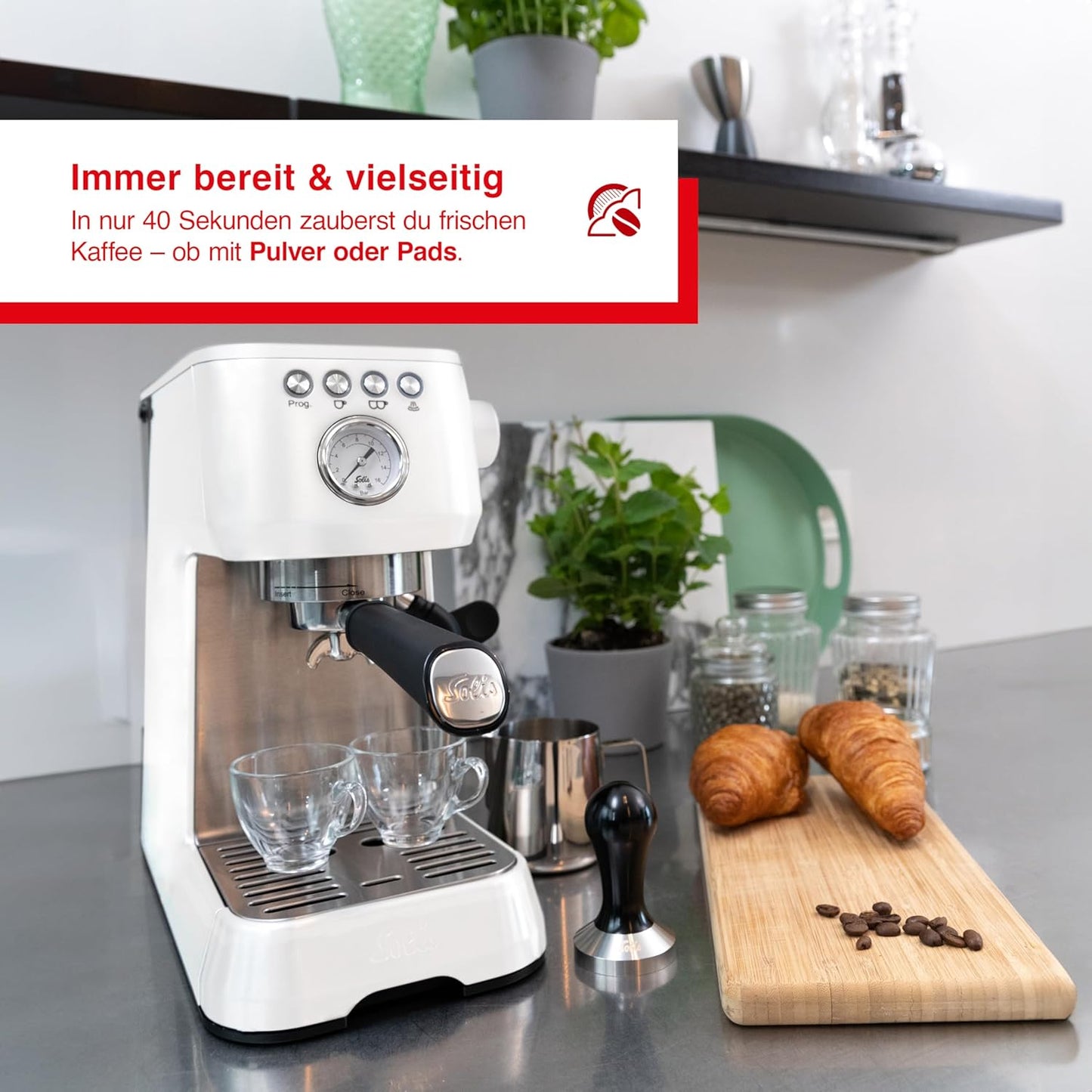 Barista Perfetta Plus (Typ 1170) Siebträgermaschine, Weiß