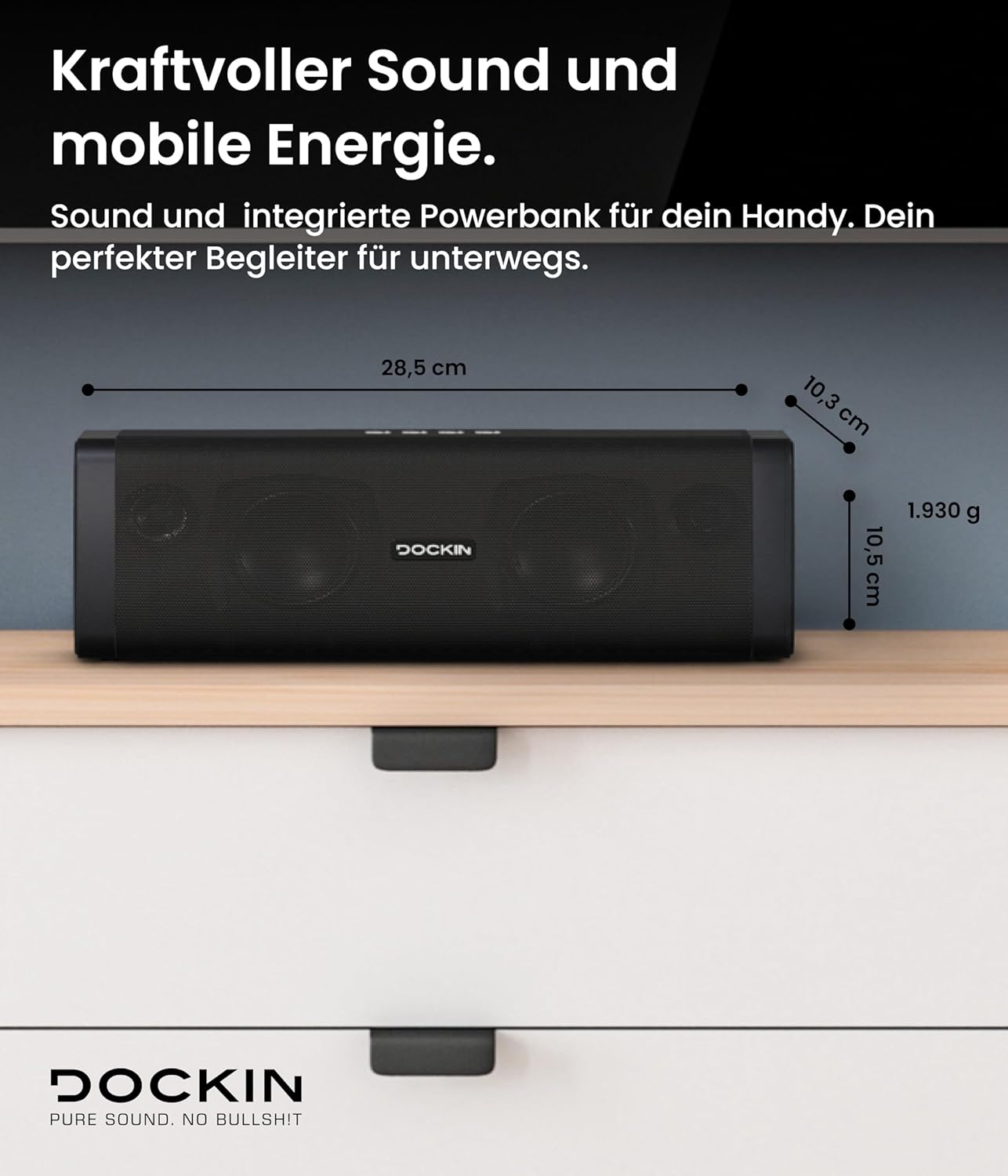 Bluetooth Lautsprecher, D FINE EVO (Testsieger)|1 Speaker, Schwarz