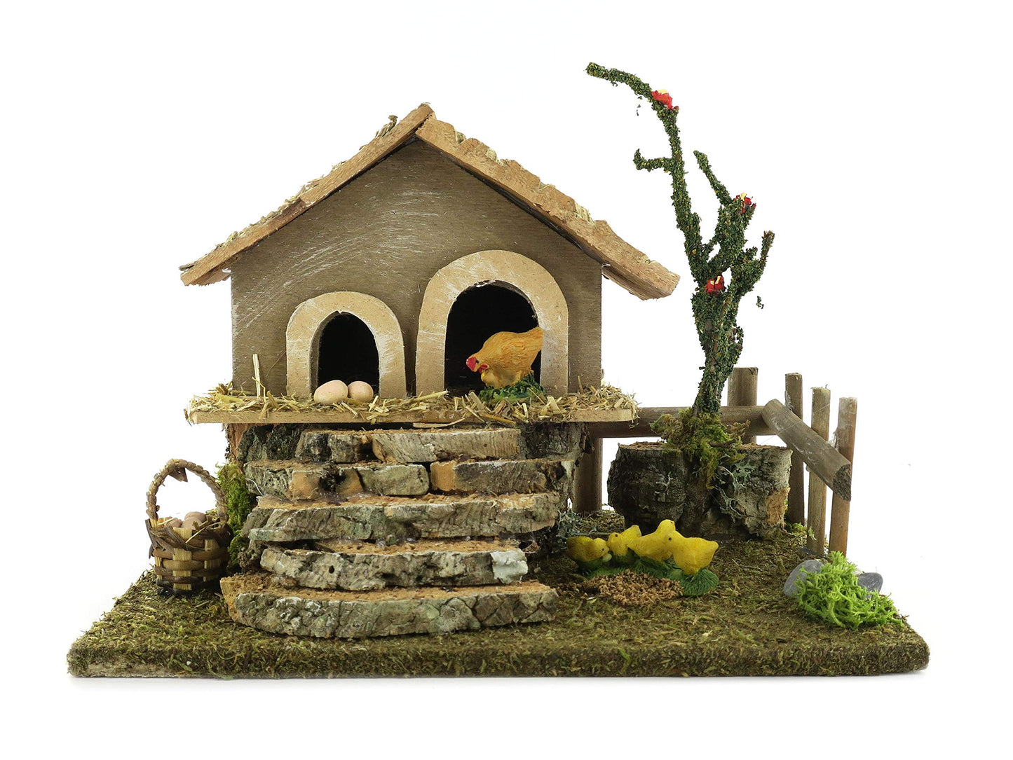 Miniatur Hühnerstall mit Hühnern