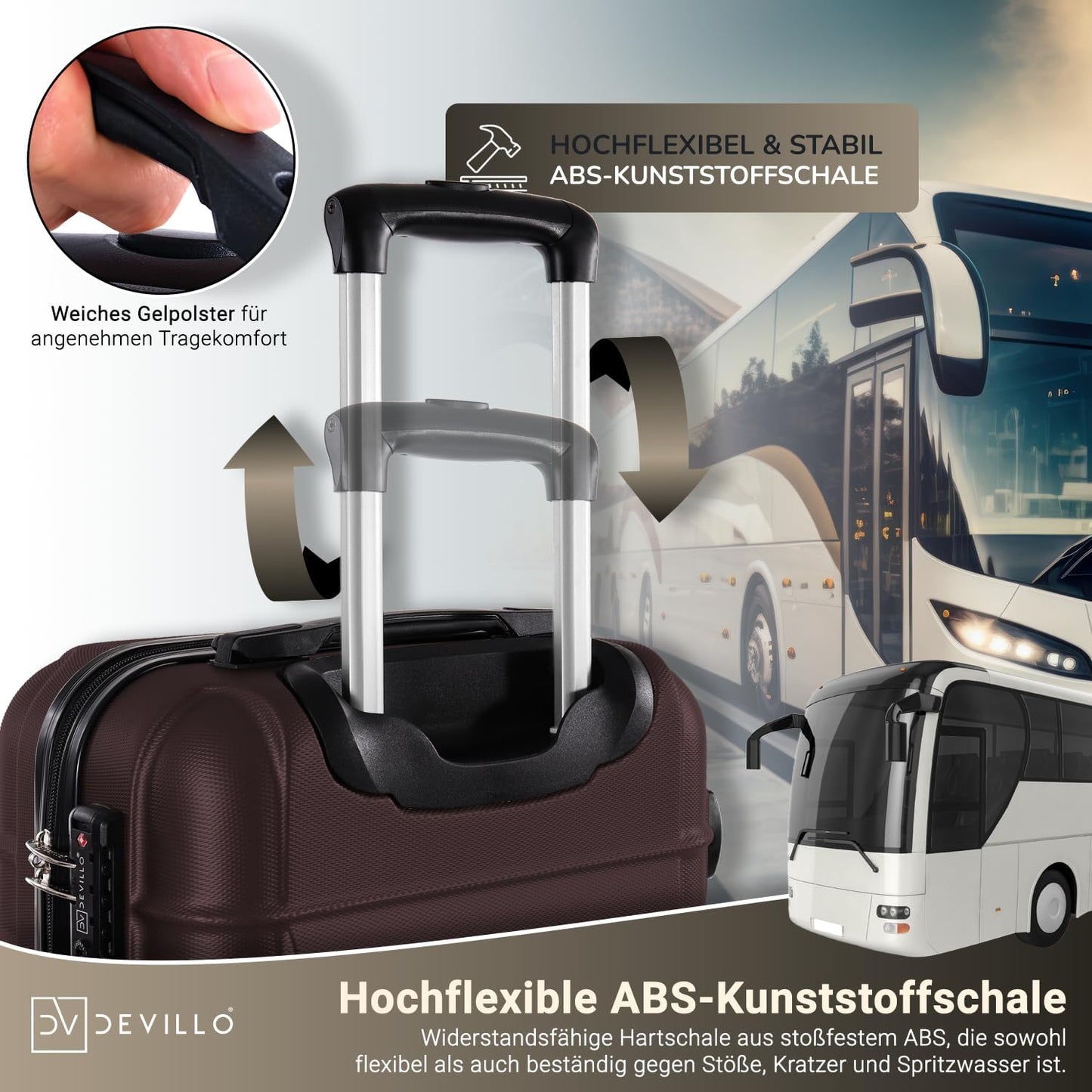 4-teiliges Hartschalenkofferset, Terrabraun (Braun)