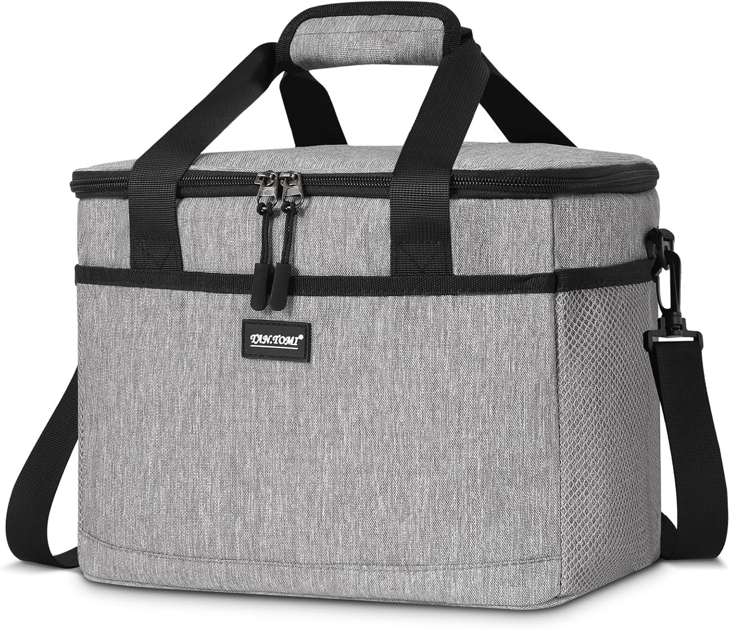Faltbare Kühltasche mit Reissverschluss, Grau 15L