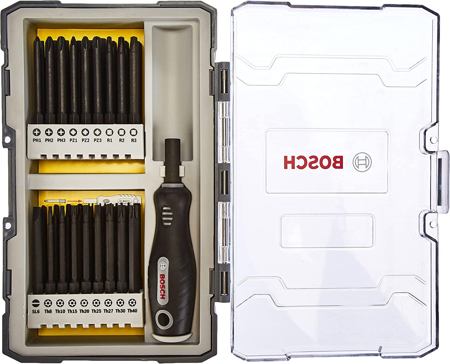 Schraubendreher-Set mit Handgriff, 1/4", 37-teilig, Bit-Satz, 37tlg. (PH,PZ,SL,TH,HEX,TW,SP) Standard