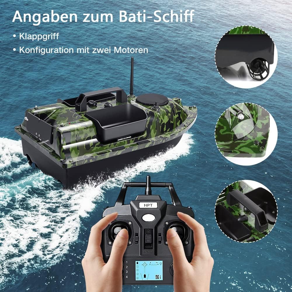 GPS Köderboot Bait Boat 4 mit 3 Katapultbuchten, Bait Boat 4