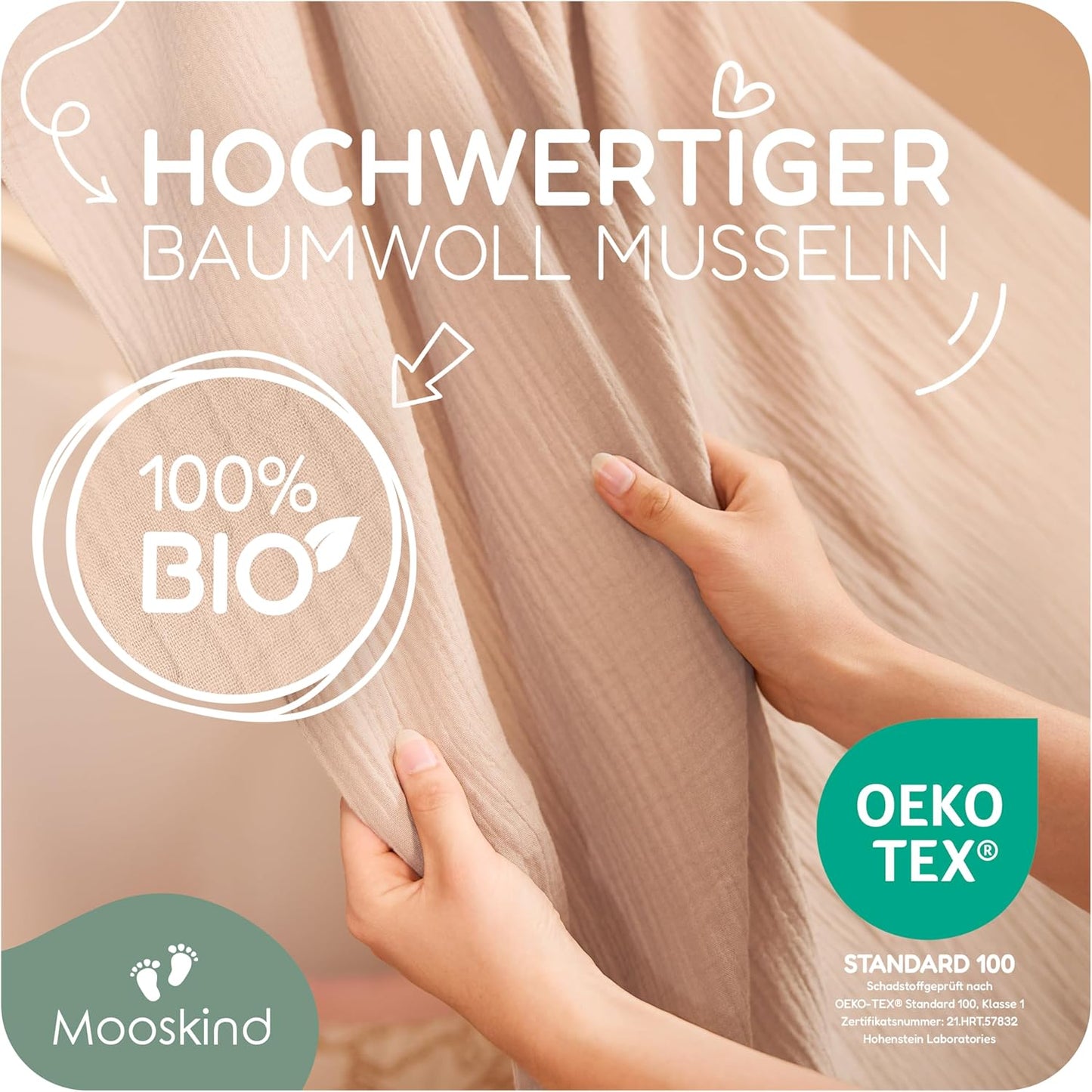 Himmelbettvorhang, Beige H320 x B135 cm (1er Pack)