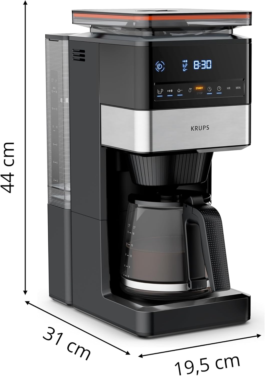 Grind Aroma XL Filterkaffeemaschine, Schwarz/Edelstahl 1,5 L