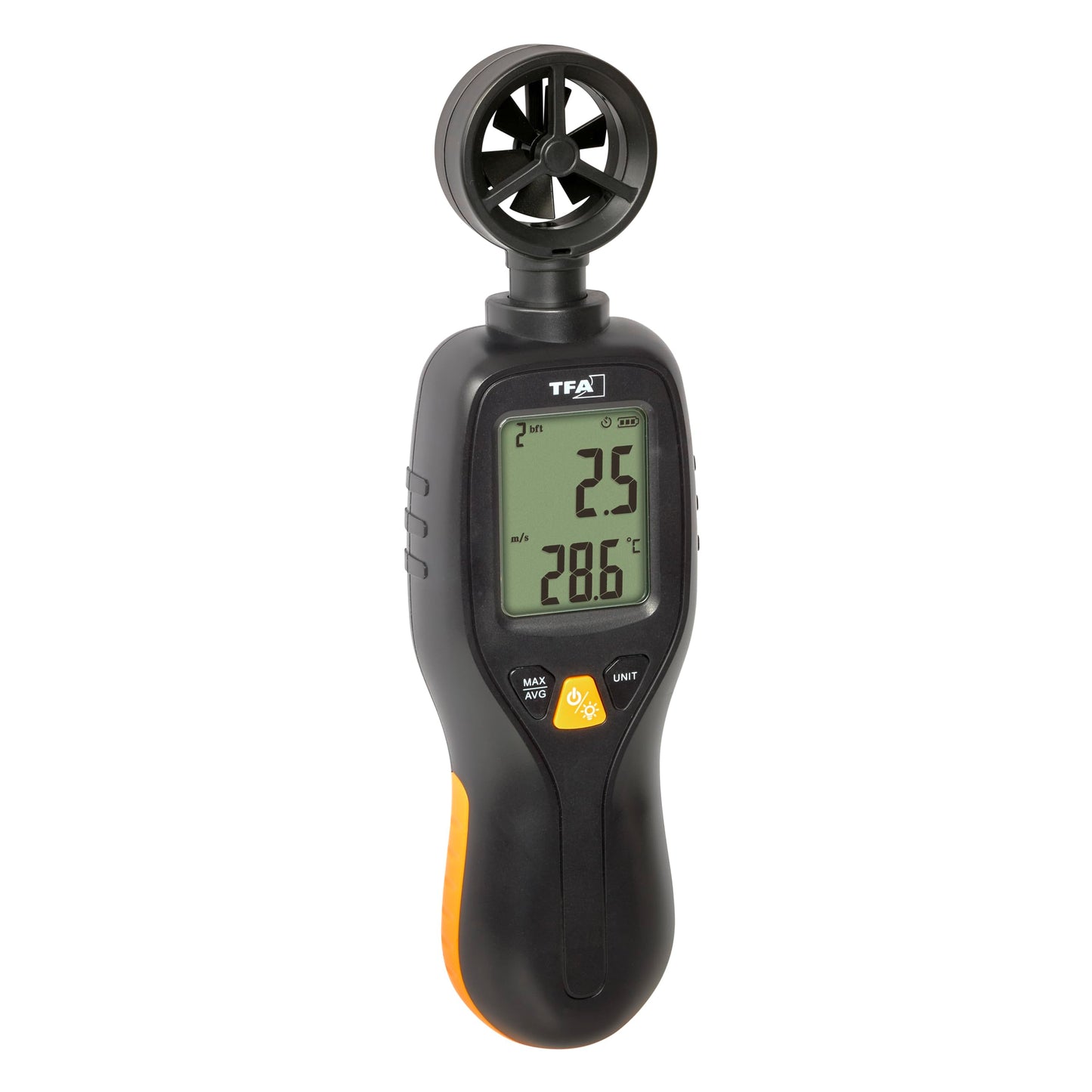 Digitaler Windmesser mit Temperaturanzeige