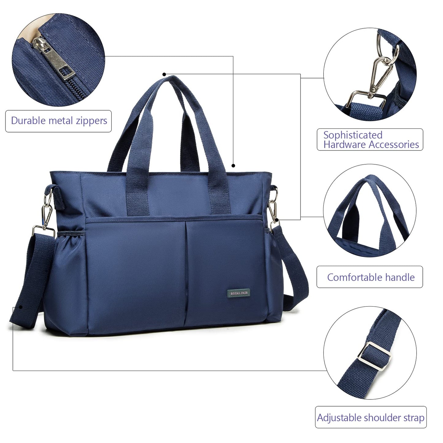 Baby Wickeltasche für unterwegs mit Isoliertasche, 40 x 28 x 12.8 CM Navy Blau
