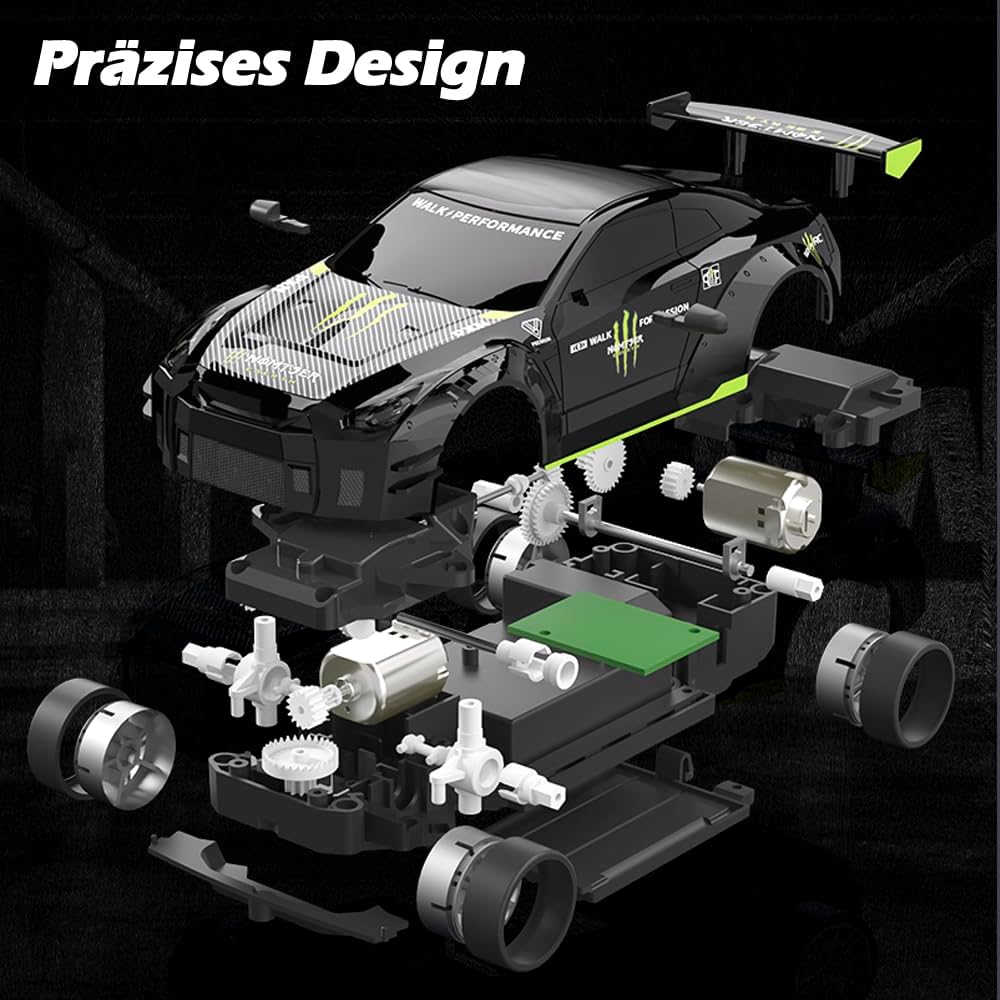 RC Drift Auto 4WD 1:24 mit LED-Leuchten, 909-schwarz