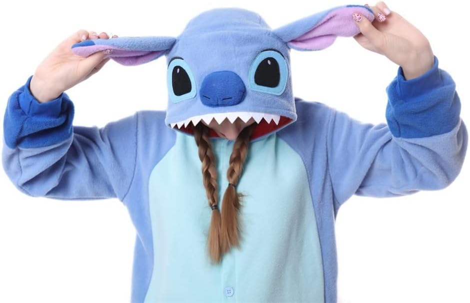 Stitch Kostüm für Erwachsene, S Blau Stich