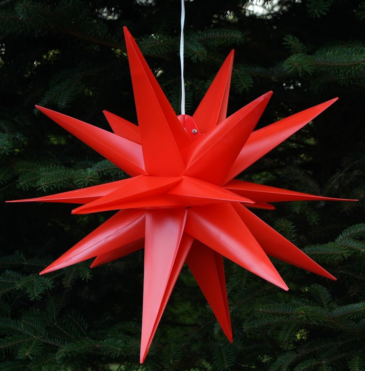 3D-Weihnachtsstern Kaspar mit LED und 18 Spitzen, normal Ø 35 Cm 4xaa Rot
