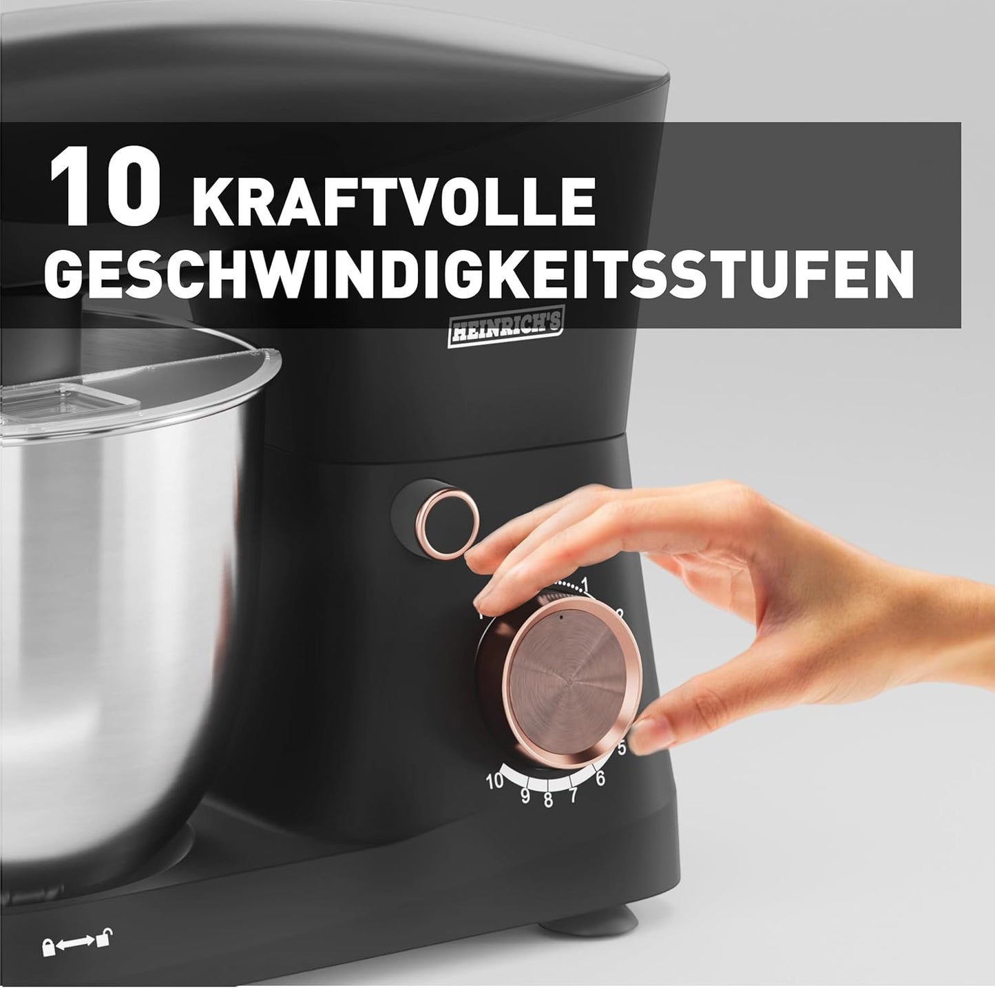 Küchenmaschine mit XL-Rührschüssel, Titan