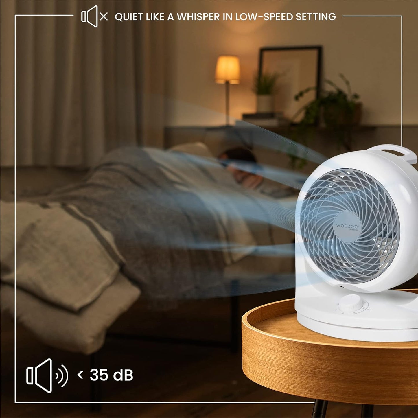 Tischventilator PCF-HD18, Weiss Oszillierend/23m²