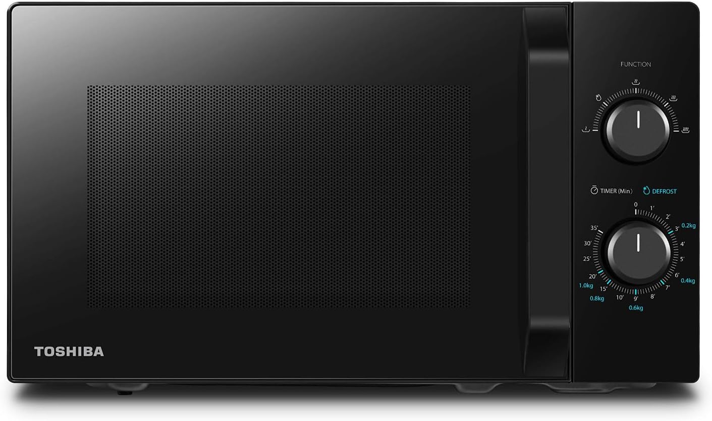 Solo-Mikrowelle mit 5 Leistungsstufen und Auftaufunktion, Schwarz,20L