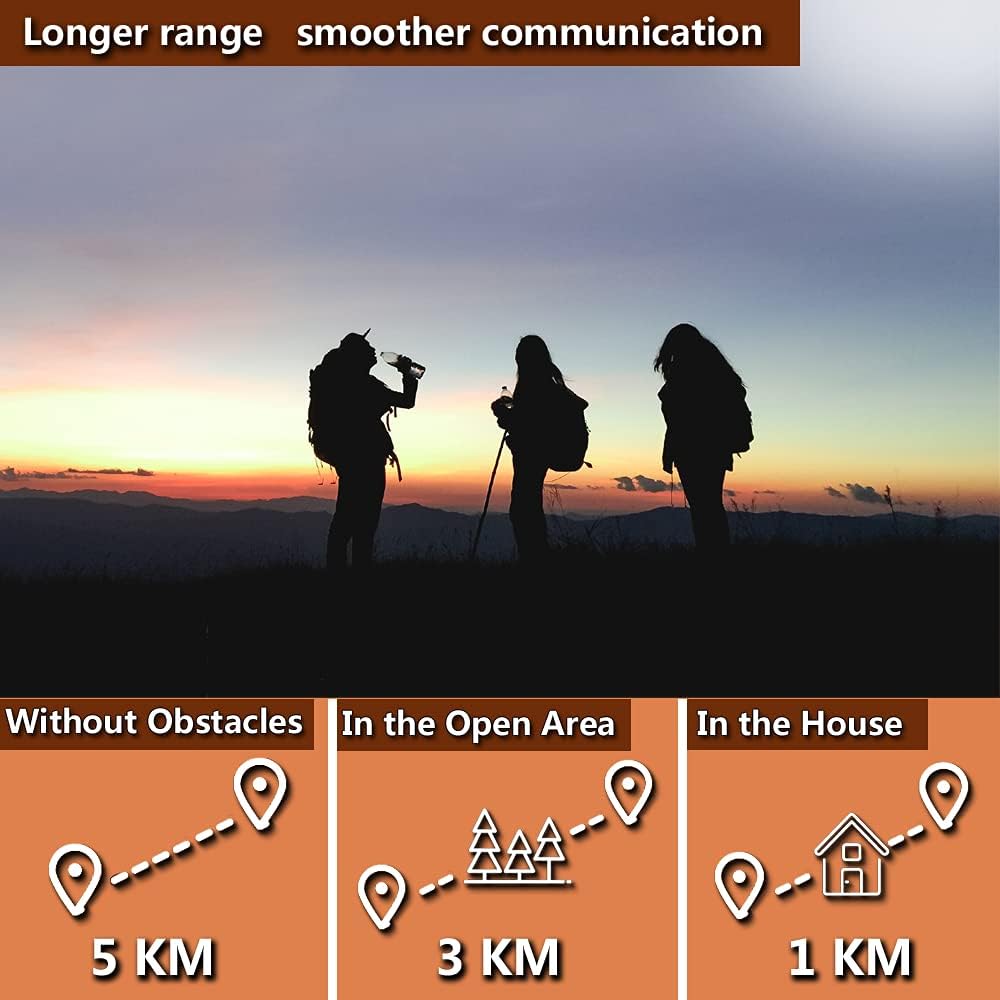 Walkie Talkies mit grosser Reichweite, Orange + 1200mAh Akku