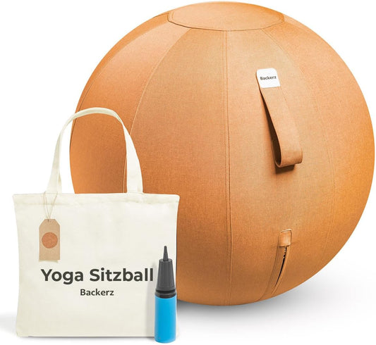Ergonomischer Büro-Sitzball mit waschbarem Bezug, 65 cm Orange
