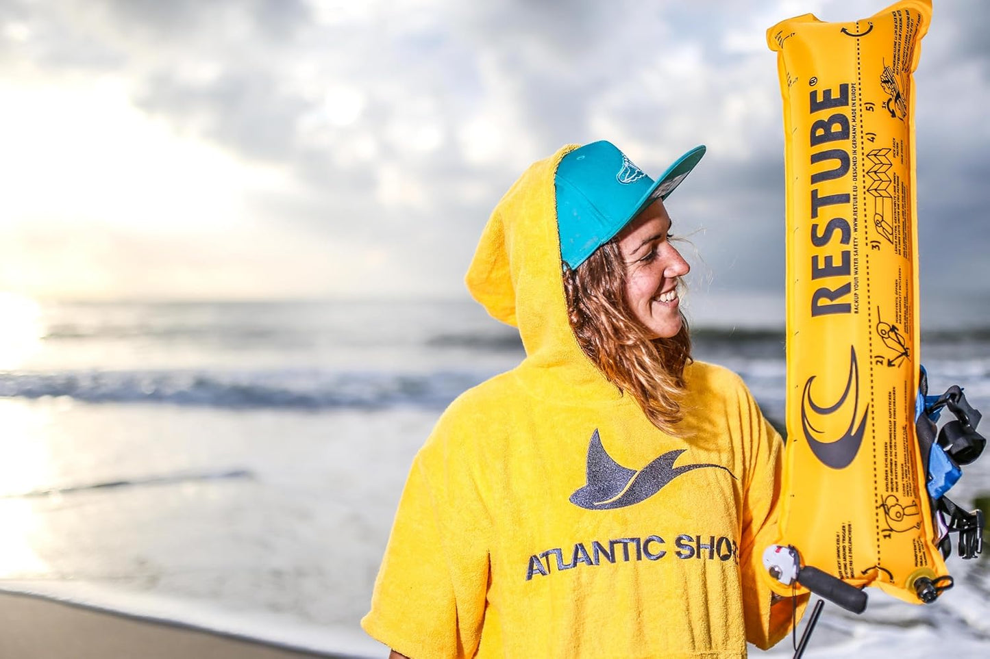 Surf-Poncho mit Kapuze, L-XL Gelb