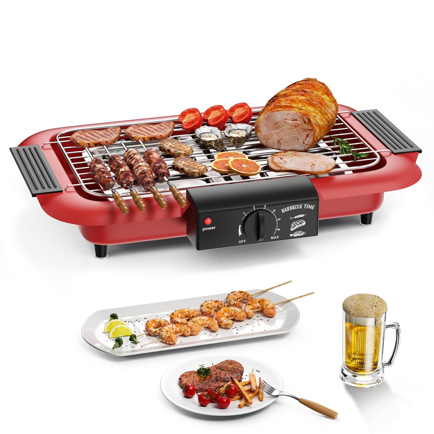 Elektrogrill Tischgrill, Klassisches Rot