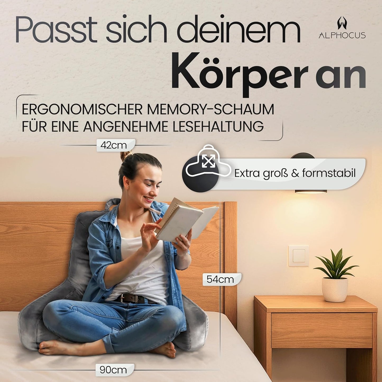 2 in 1 Lesekissen mit integriertem Kirschkernkissen
