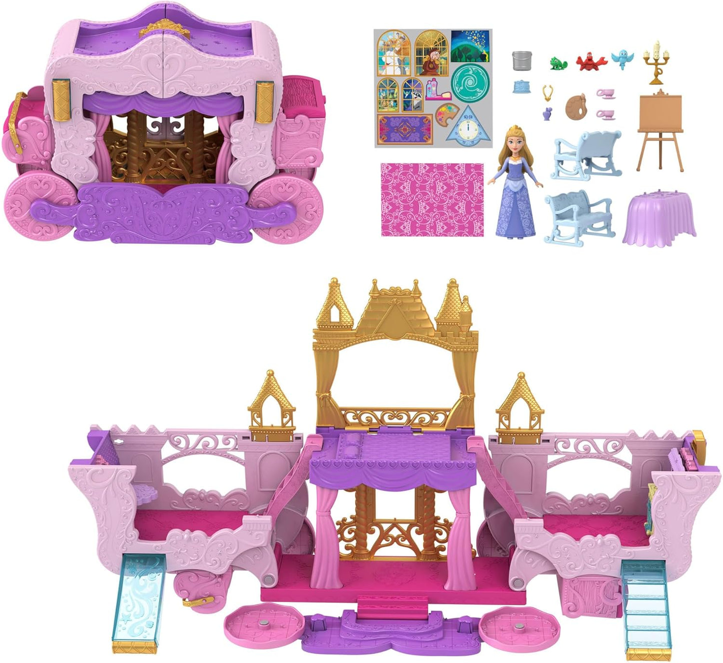 Verwandlungs-Spielset Kutsche zu Schloss mit Aurora, Spielset Kutsche