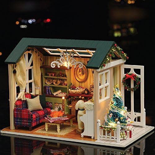 Miniaturhaus-Bausatz mit Möbeln und LED-Lichtern, Z009