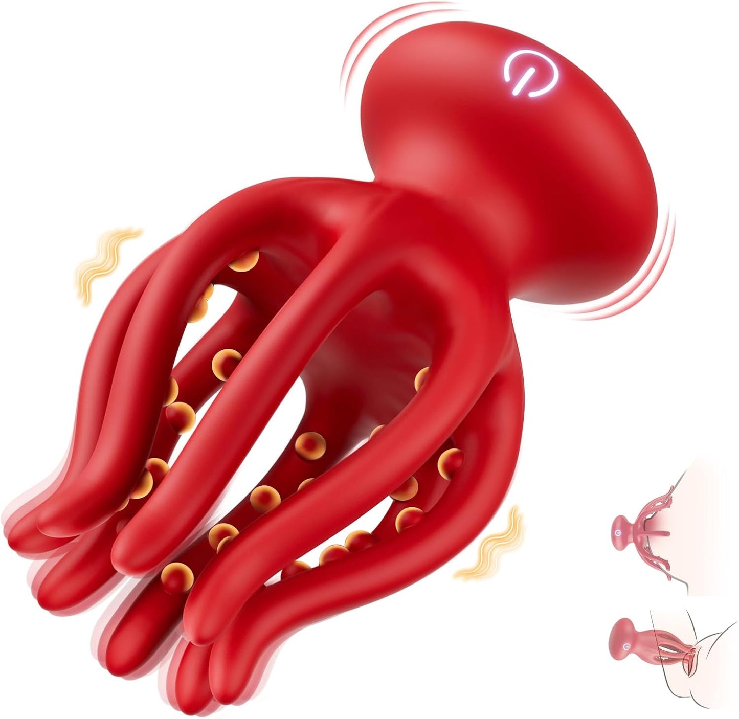 Oktopus Vibrator für Paare (10 Modi), red