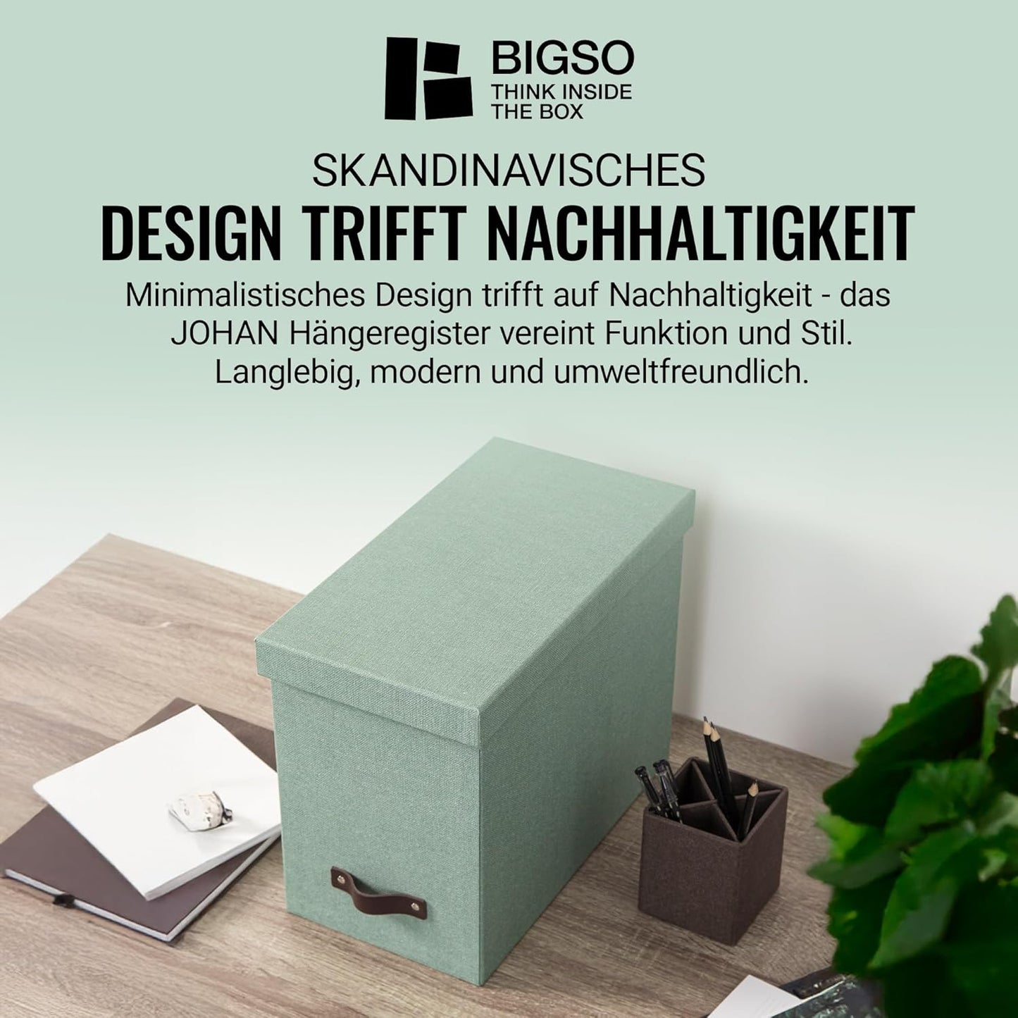 Hängeregisterbox für A4-Dokumente, Soft Teal C16 35 x 18.5 x 27 cm