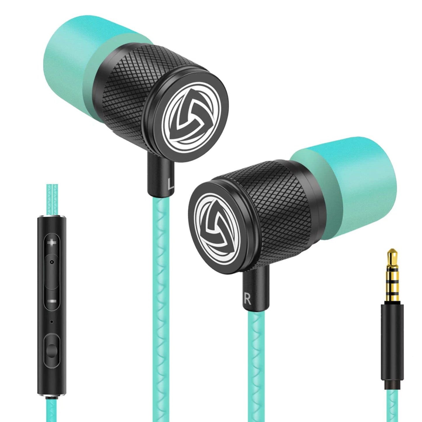 In-Ear Ohrhörer mit Kabel und Mikrofon, 3.5 mm Türkis