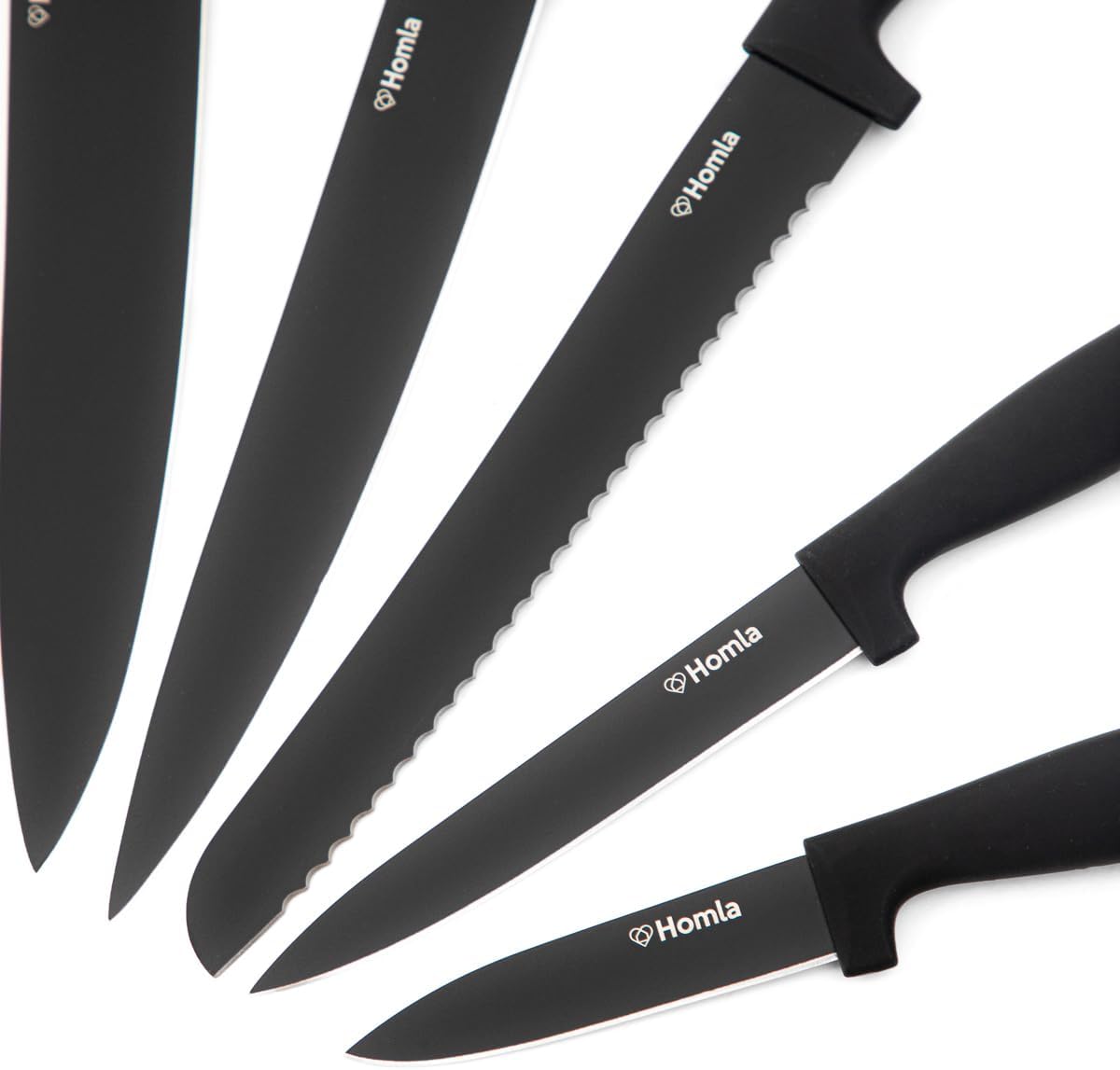 6-teiliges Messerblock-Set, Schwarz