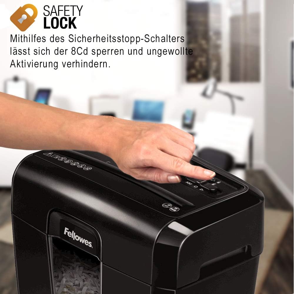Aktenvernichter Powershred 8Cd, 8 Blatt|Single 8Cd – 8 Blatt – Cross Cut – 14 Liter Papierkorb