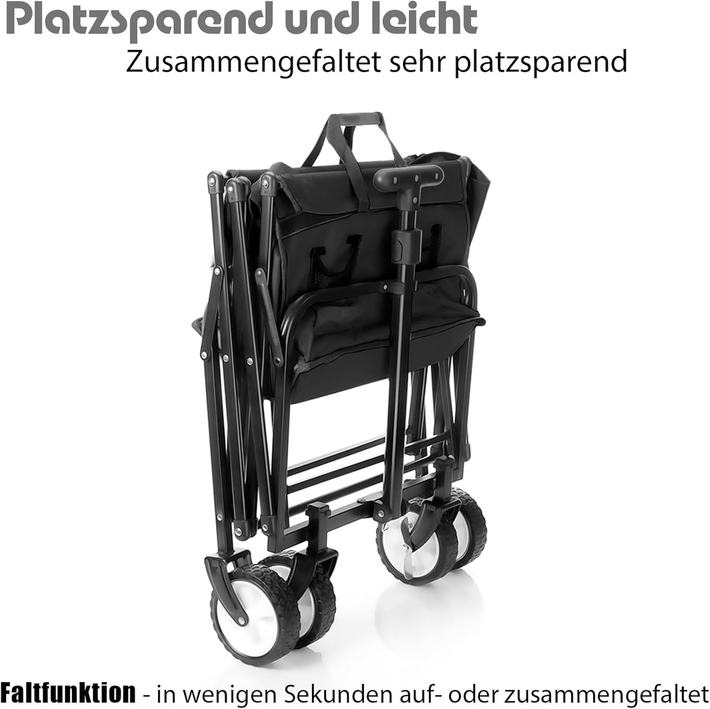 Faltbarer Bollerwagen, Schwarz