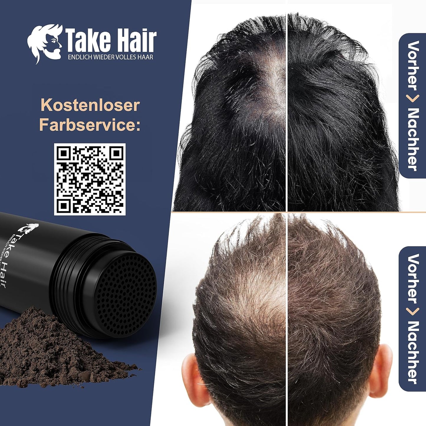 Streuhaar Nachfüllbeutel zur Haarverdichtung, Hellbraun
