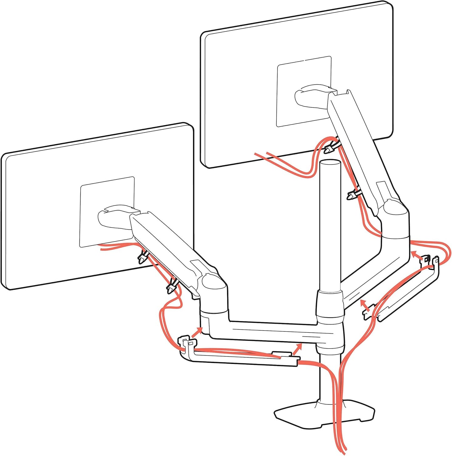 LX Dual Monitor Arm, Aluminium 40 inches aluminium