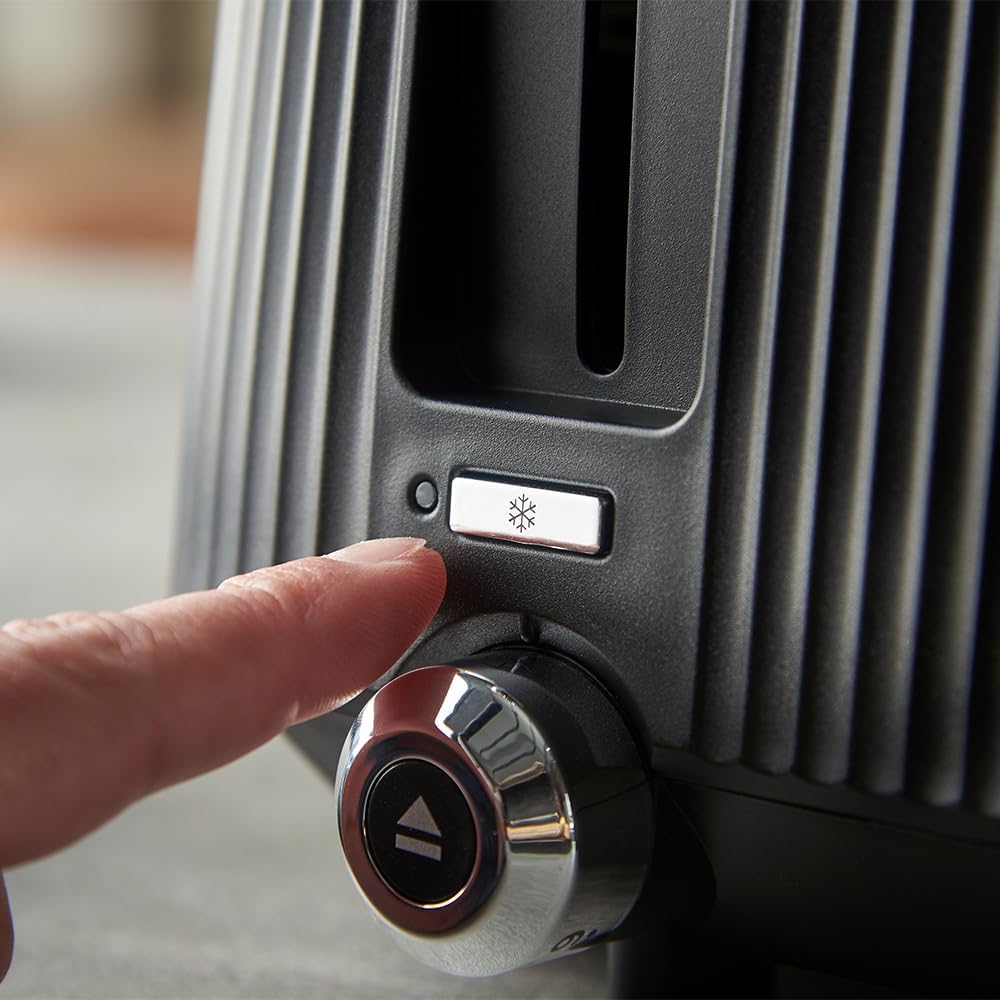 Toaster für 2 Scheiben mit Brötchenaufsatz, 2 Scheiben Schwarz