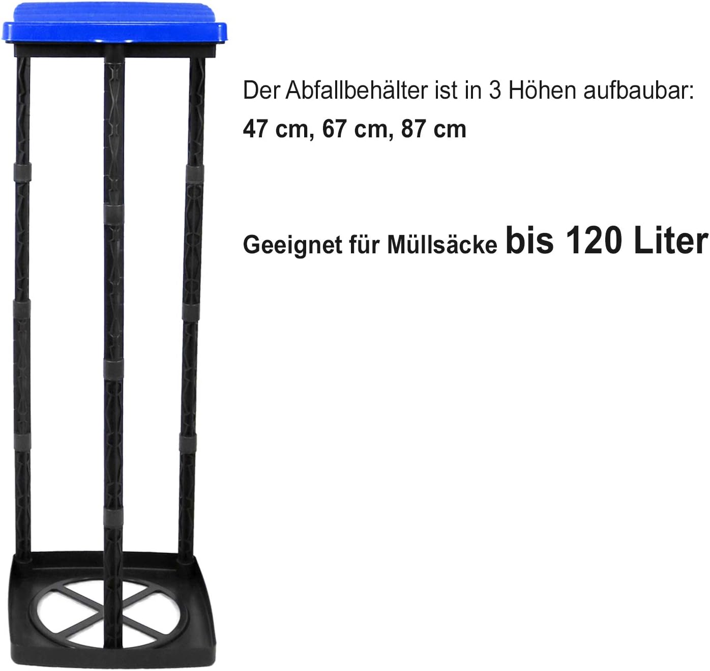 Müllsackständer mit Deckel, höhenverstellbar, 1x - blau