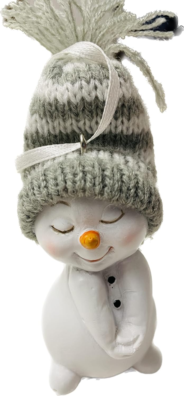 4er-Set Schneemann Anhänger, Grau-hängend