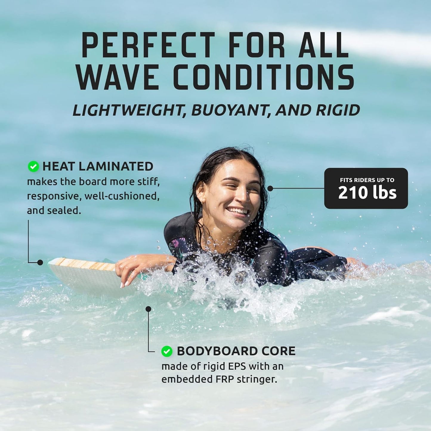 Bodyboard Quill, 107 cm blau