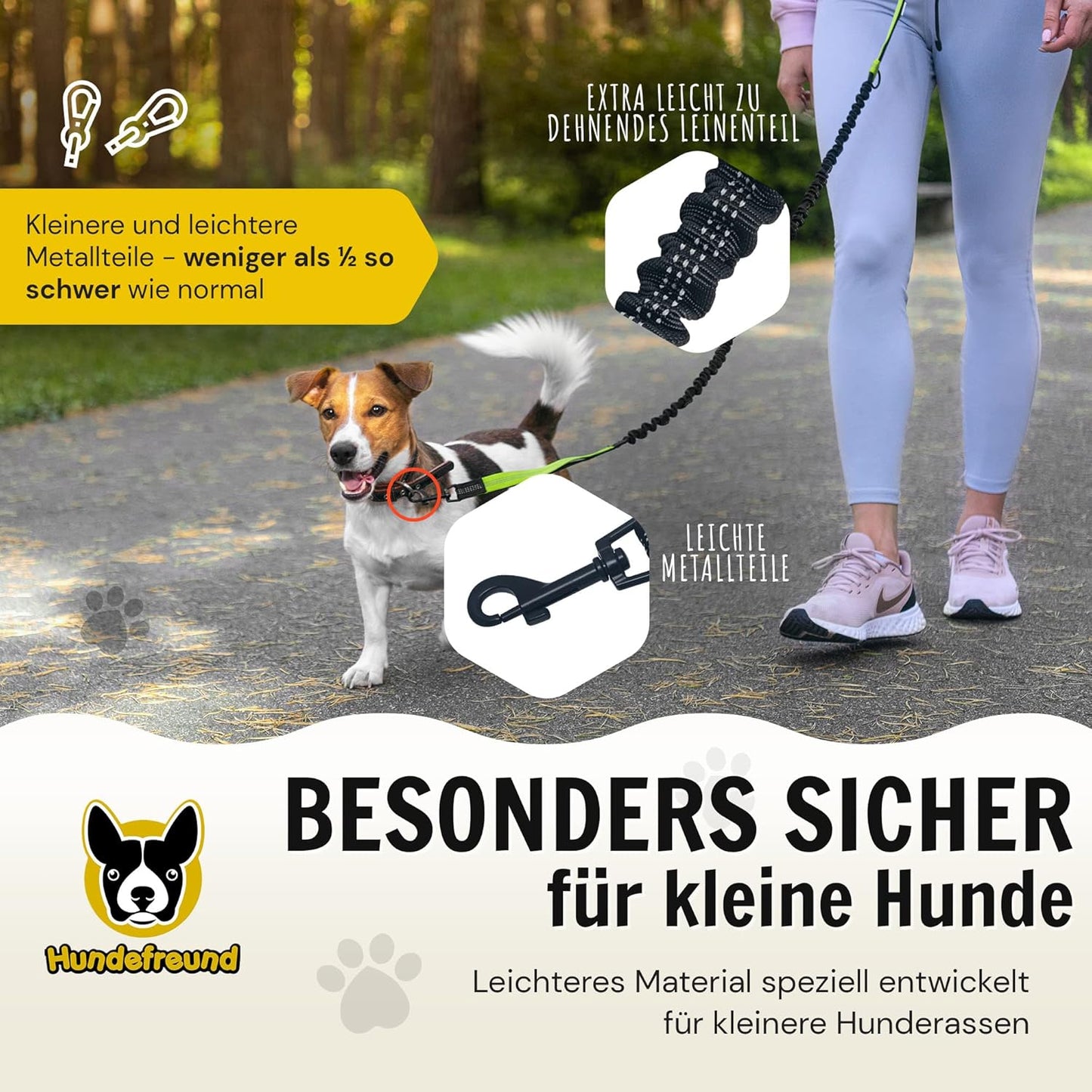 Elastische Joggingleine mit Bauchgurt