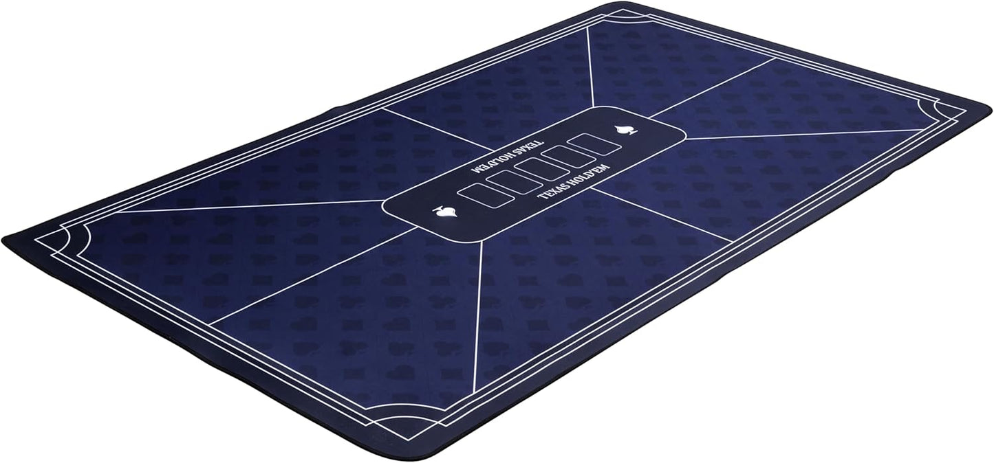 Pokermatte mit rutschfester Spielfläche, Blau 140x80cm