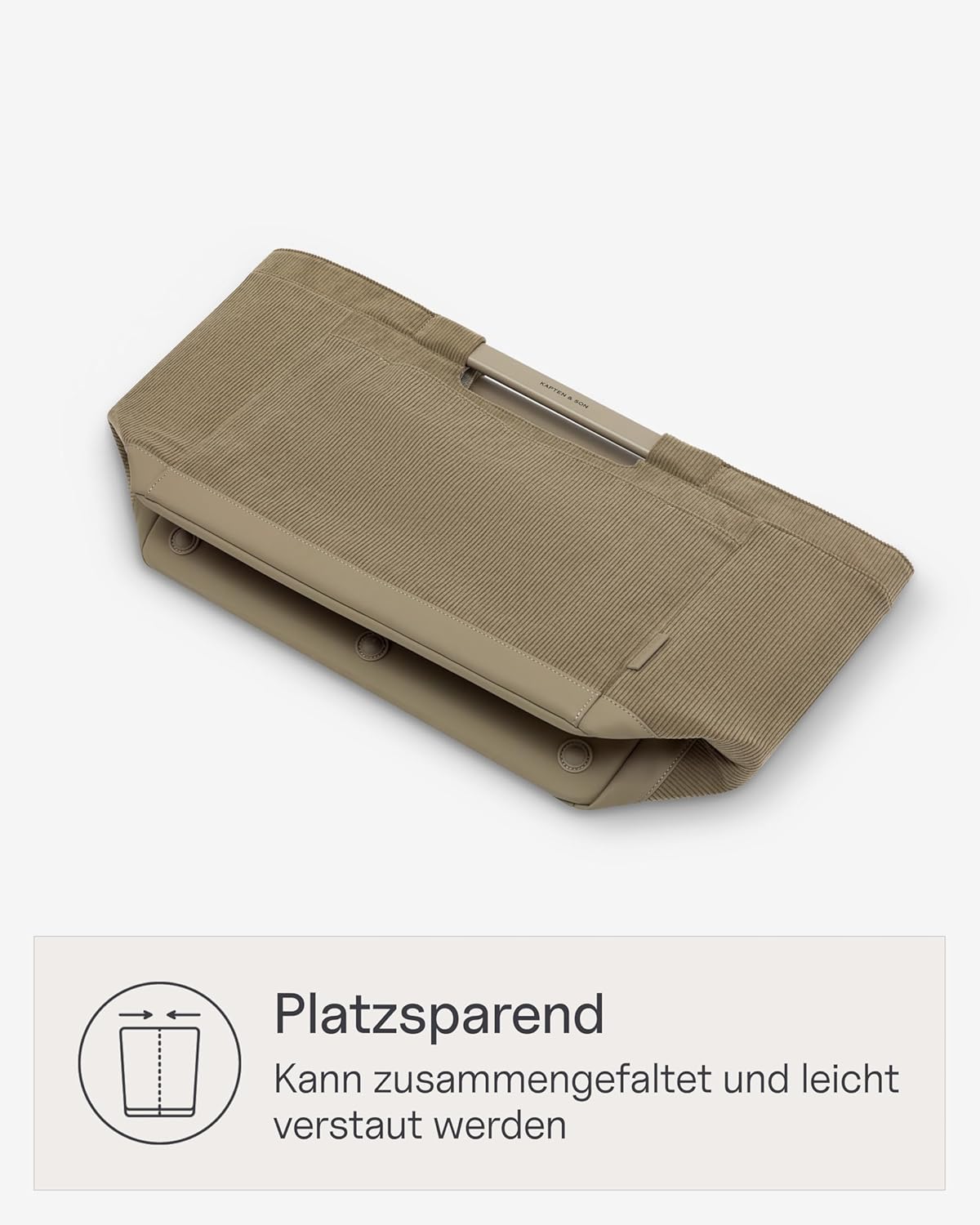 Faltbarer Einkaufskorb Vaasa, Cord Dusty Khaki