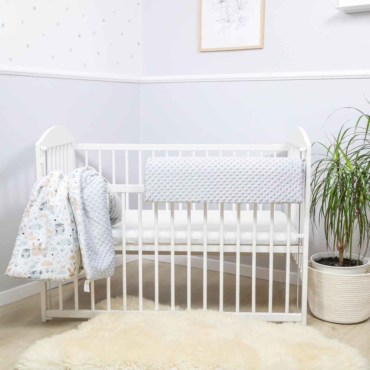 Bettkantenschutz für Kinderbetten, Hellgrau 50 cm
