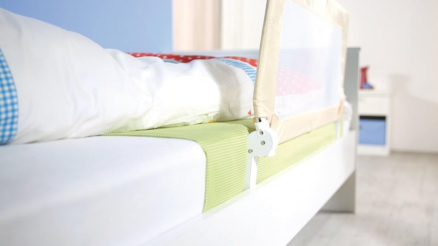 Klappbares Bettschutzgitter Klipp-Klapp, Beige, 135x40 cm