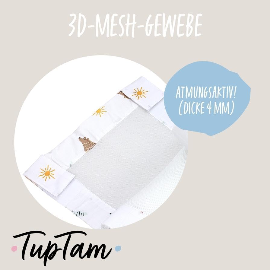 3D Mesh Bettumrandung Safariwelt, 2er-Set, ca. 128 x 30 cm (für Babybett 140x70) Safariwelt