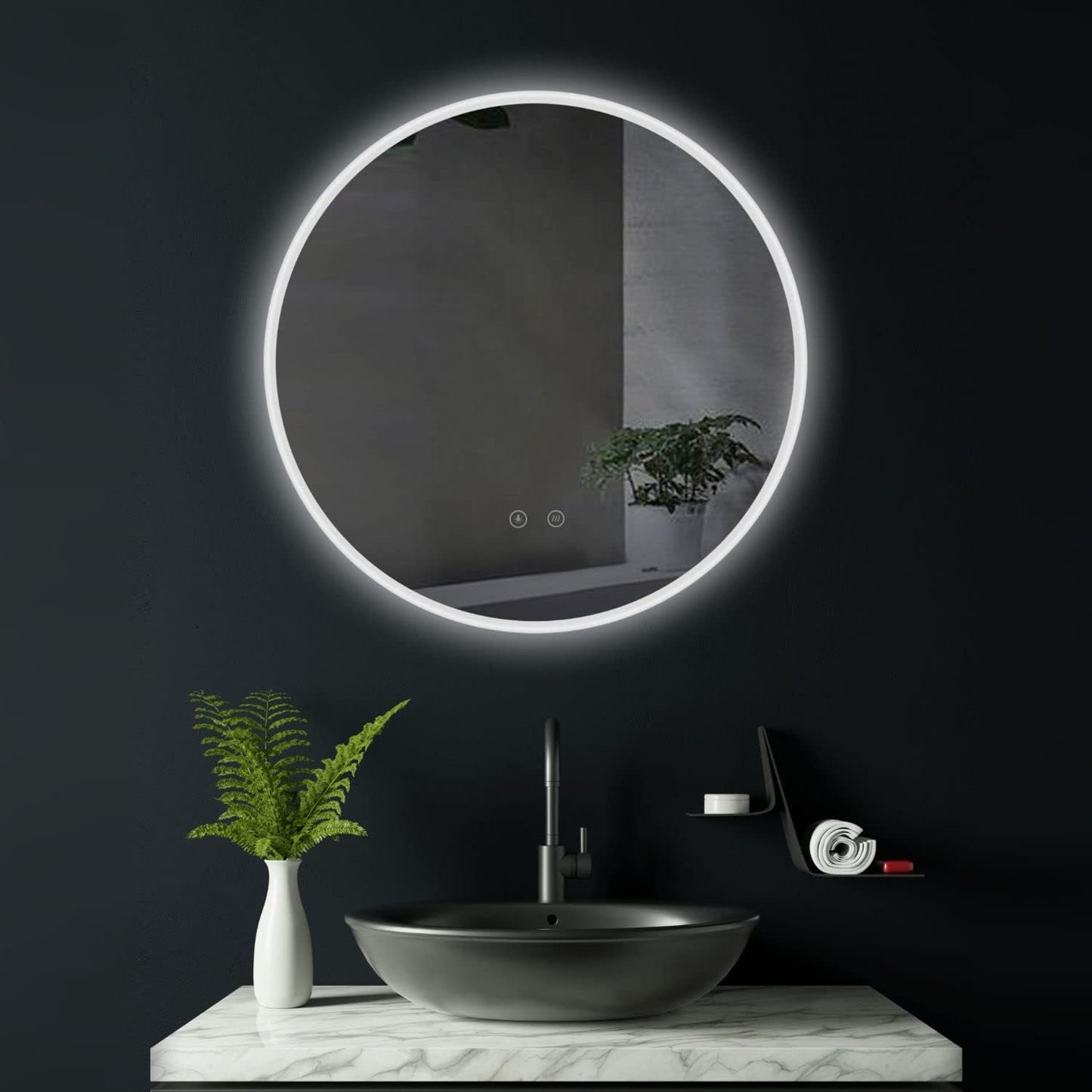 LED-Spiegel, 60 cm, rund, 60cm Rund mit Antibeschlag